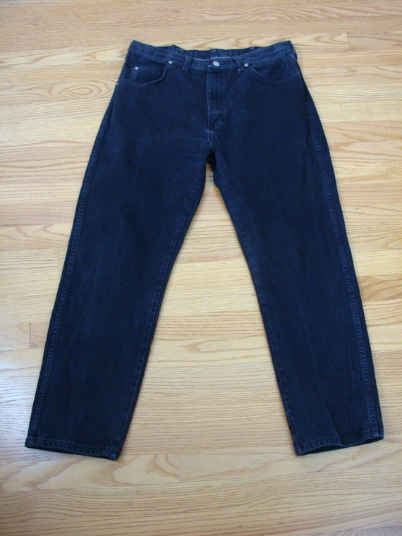 Vintage Jeans 90s Wrangler Faded Black 1990s High… - image 1