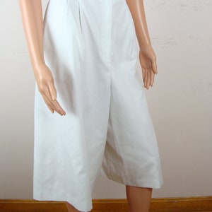 Vintage Culottes 70s High Waisted Super Wide Leg Gaucho Pants White ...