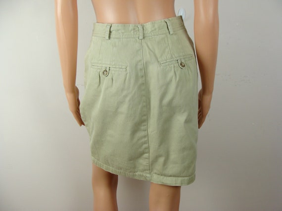 Vintage Gap Khaki Skirt 90s Classic Cotton Chino … - image 6