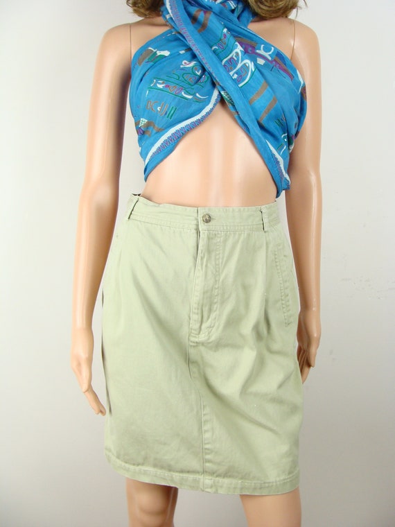 Vintage Gap Khaki Skirt 90s Classic Cotton Chino … - image 8