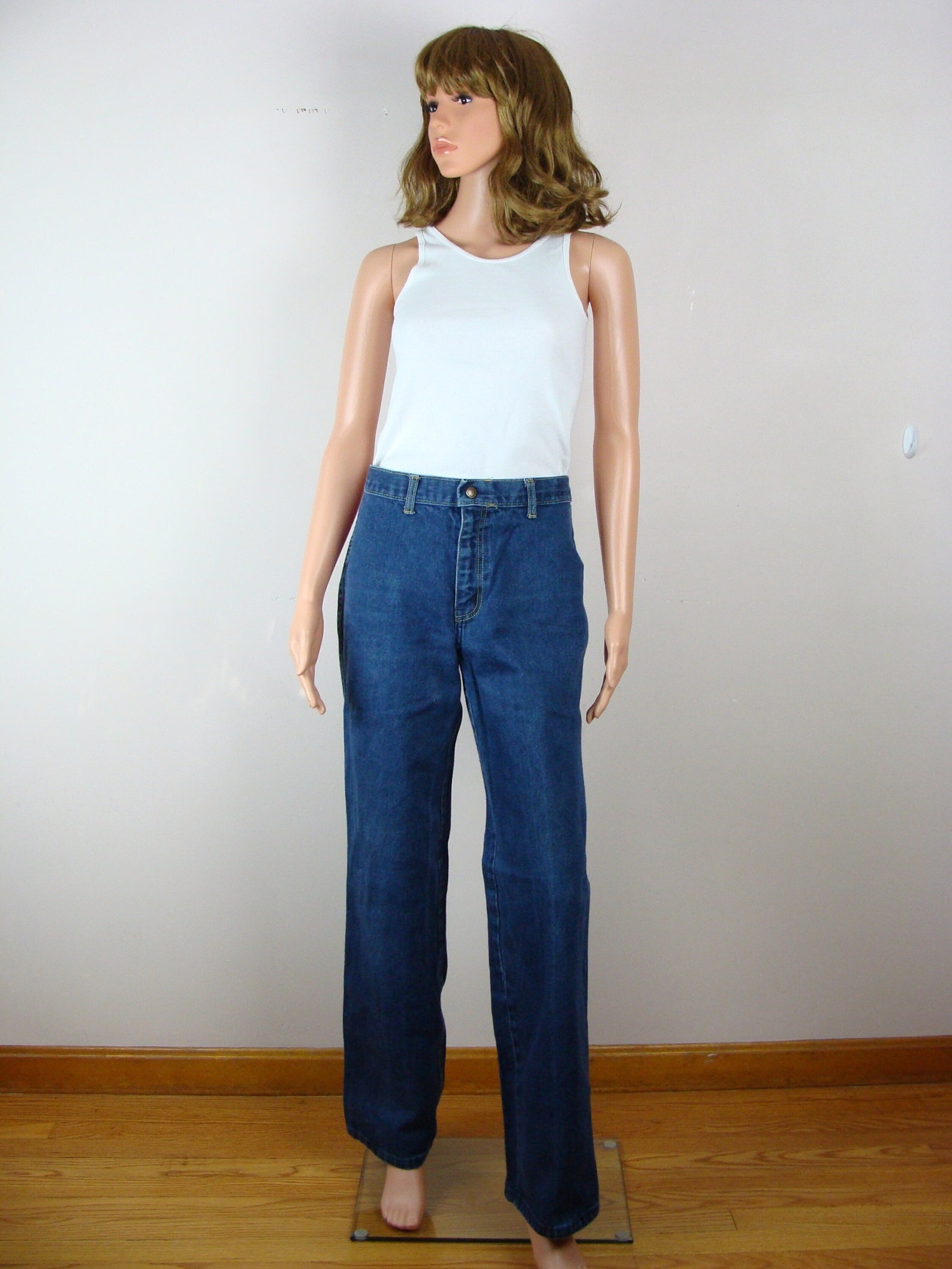 Vintage Plushbottom Jeans 70s High Waisted Slight Flare Dark Etsy