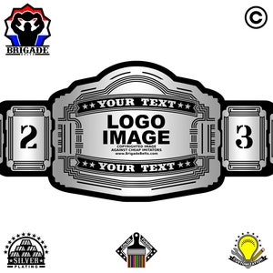 Custom Championship Belt - Full Size Customizable Title Belt - Intrepid Series - Silver