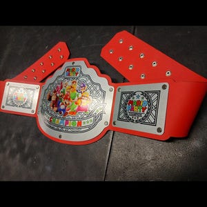 Mario Party Belt | Colorful Metal Championship Title Belt | Full Size