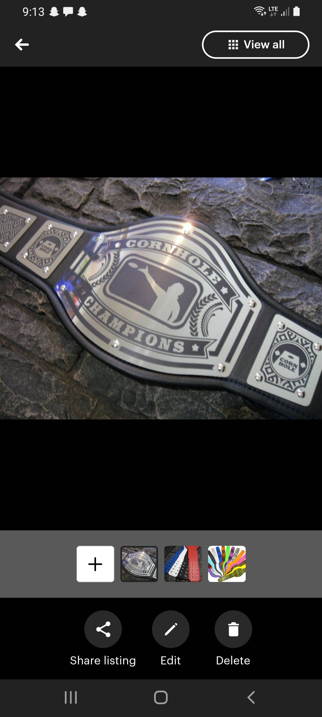 Cornhole Championship Title Belt  -  Sparkling Shiny Metal Plates - Full Sized Title Belt - Handcrafted U.S.A - Avenger Series
