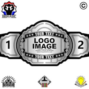 Custom Championship Belt - Full Size Customizable Title Belt - Pharaoh Series - Silver