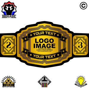Custom Championship Belt - Full Size Customizable Title Belt - Legend Series - Gold