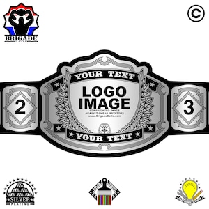 Custom Championship Belt - Full Size Customizable Title Belt - Emperor Series - Silver