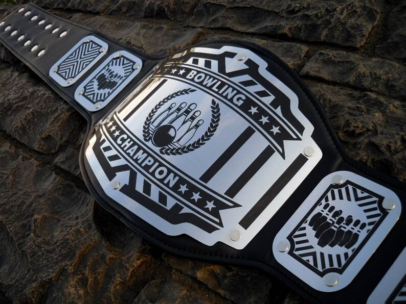 Bowling champion championship title belt handcrafted in the  etsy