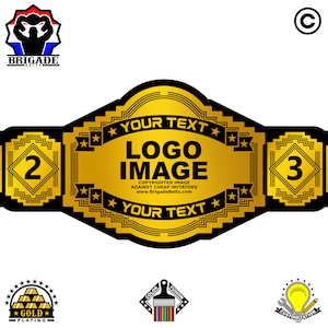 Custom Championship Belt - Full Size Customizable Title Belt - Maverick Series - Gold