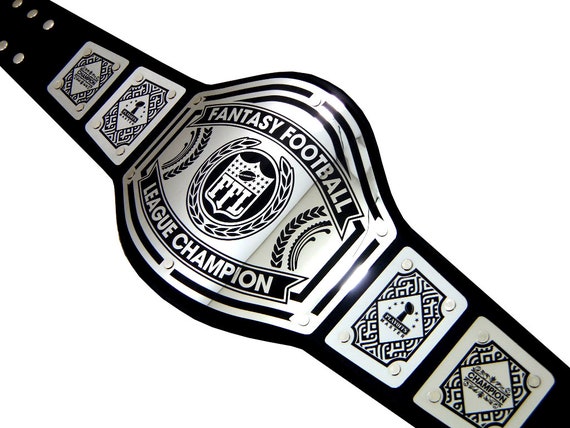 FANTASYJOCKS Fantasy Football Championship Belt Trophy, White/Silver