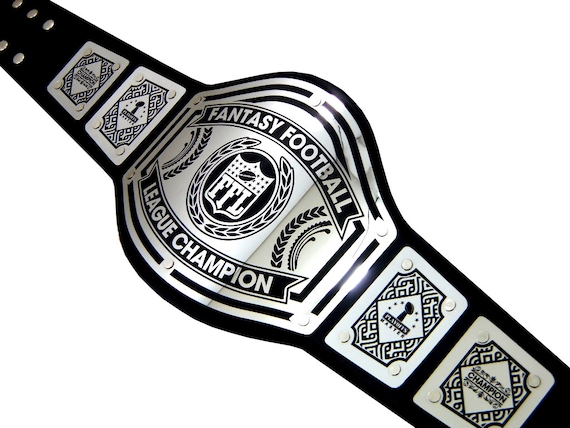 FANTASYJOCKS Fantasy Football Championship Belt Trophy, White/Silver