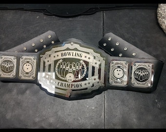 Bowling Champion Championship Title Belt Handcrafted in the U.S.A Metal plates Adult Size wwf wcw nwo roh ecw wwe legend model