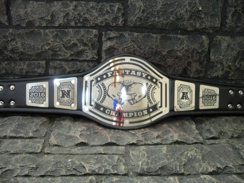 Fantasy Football Championship Belt Fantasy Champion New Bold Black Engraving ! Adult Size premium avenger model high quality metal plates