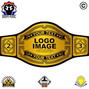 Custom Championship Belt - Full Size Customizable Title Belt - Frost Engraved - Avenger Series - Gold