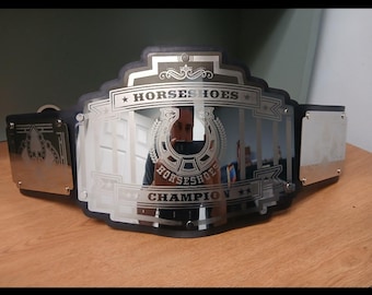 Horseshoes Championship Title Belt frosted Engraved Adult Size High Quality Metal Plates Premium Hand Crafted