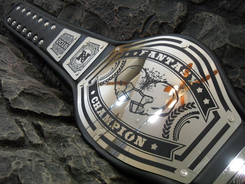 Fantasy Football Championship Belt Fantasy Champion New Bold Black Engraving ! Adult Size premium avenger model high quality metal plates