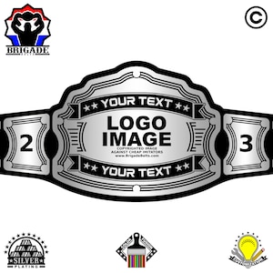 Custom Championship Belt - Full Size Customizable Title Belt - Pioneer Series - Silver