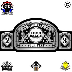 Custom Championship Belt - Full Size Customizable Title Belt - King Series - Silver