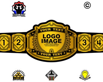 Custom Championship Belt - Full Size Customizable Title Belt - Emperor Series - Gold