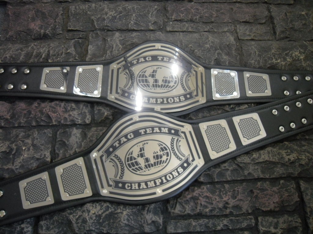 Tag Team Championship Belts 2 belts New Bold Black Engraving Etsy