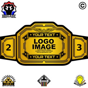 Custom Championship Belt - Full Size Customizable Title Belt - Enforcer Series - Gold