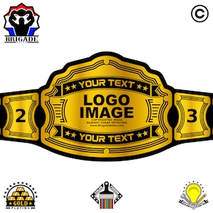 Custom Championship Belt - Full Size Customizable Title Belt - Pioneer Series - Gold