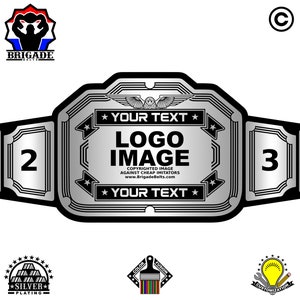 Custom Championship Belt - Full Size Customizable Title Belt - Enforcer Series - Silver