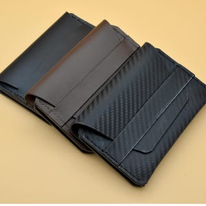 Full-Grain Leather Double Pocket Card Wallet – Minimalist Front Pocket Holder