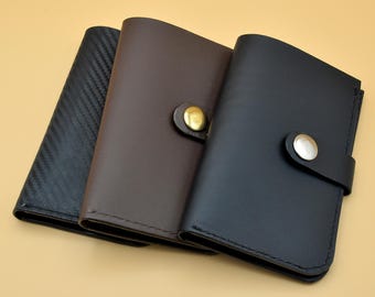Full Grain Leather Passport Wallet – Bifold Travel Document Holder, Handmade in LA