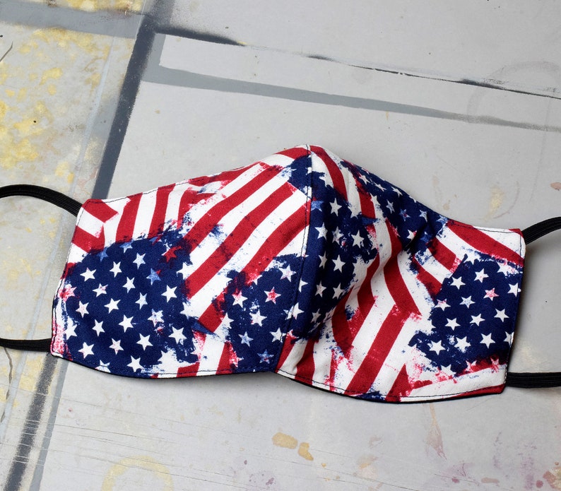 Cotton Polyester Blend Washable Face Mask, Reusable Flag Face Mask