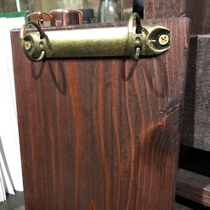 Tablero de menú de dos anillas - Tapa de menú de carpeta - Portapapeles de dos anillas para menú - Tableros de menú para restaurantes - Portapapeles de madera - Portapapeles rústico