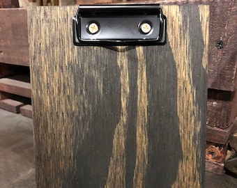 Rustic Wood Table Tent Clipboard - Custom Table Tent with Black Clip - Restaurant Table Tent - Menu Tent - Wood Table Sign Holder