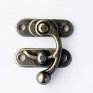 Black Nickel Swing Catch Large - Light Black Nickel Swing Catch - Old Antique Style Swing Catch - Ox Horn Buckle - Ox Horn Latch