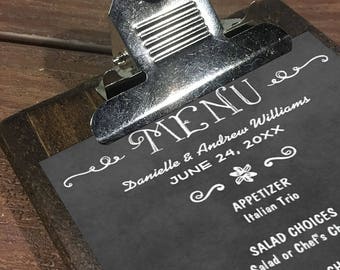 Restaurant Menu Boards with Silver Clipboard Clip - Rustic Menu Boards - Rustic Wood Clipboard