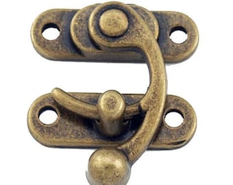 Pestillo de latón para columpio: pestillo de cuerno de buey de estilo antiguo, cierre de caja rústico