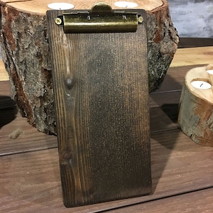 Restaurant Check Presenters - Clipboards - Restaurant Menu Boards - Rustic Menu Boards - Rustic Clipboard - Wood Clipboard