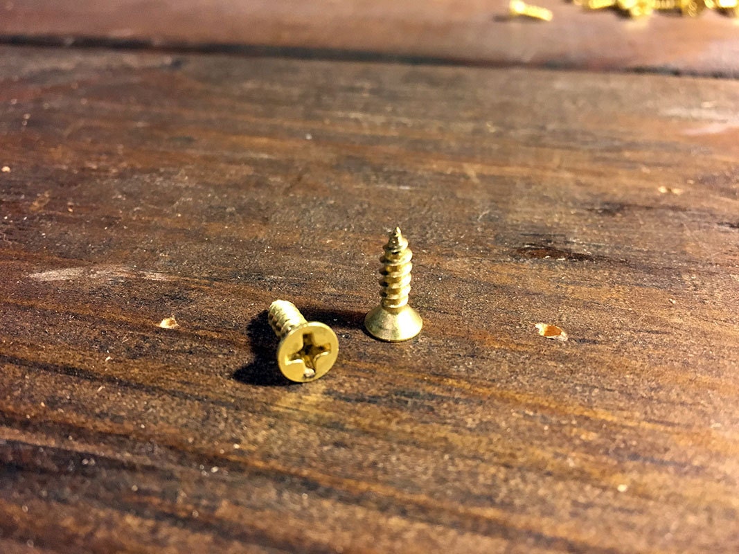 2.5 X 10 Mm Old Bronze Small Screws 100 Psc Miniature Screws