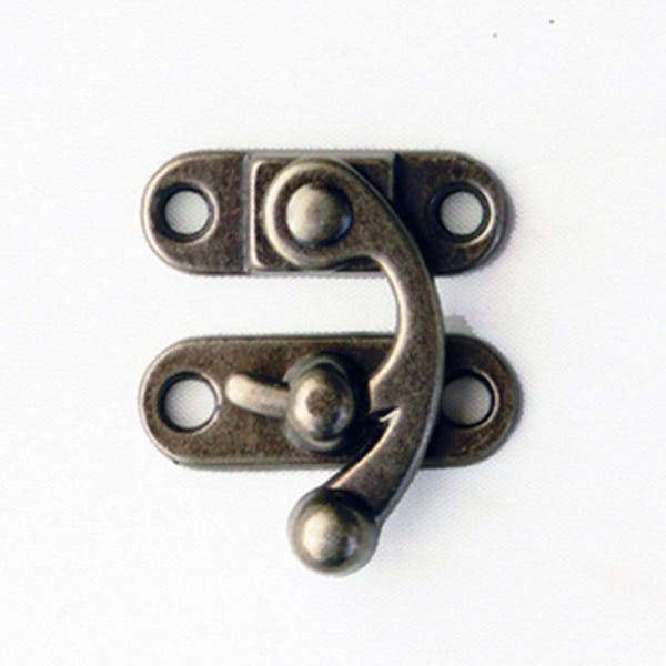 Black Nickel Swing Catch - Small Light Black Nickel Swing Catch - Old Antique Style Swing Catch - Ox Horn Buckle - Ox Horn Latch