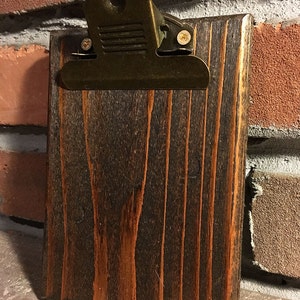 Tableros con pinza para menú de restaurante - Tableros con pinza para menú de restaurante - Tableros rústicos para menú de bebidas - Portapapeles rústico - Portapapeles rústico con pinza