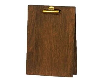 Wood Table Tent Clipboard with Two Clips - Restaurant Table Tent - Bar Top Menu Holder - Stand Up Menu Board