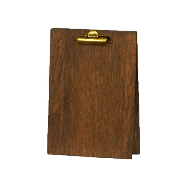 Wood Table Tent Clipboard with Two Clips - Restaurant Table Tent - Bar Top Menu Holder - Stand Up Menu Board