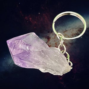 Amethyst Geode Gemstone High Quality Crystal Keychain EASY GOING ENLIGHTENMENT