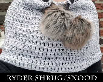 Crochet Shrug Snood Pattern – Ryder Easy Cowl Scarf (PDF Pattern)