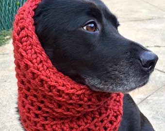 Dog Snood Red — The "Clifford" Dog Snood — Dog Scarf — Snood For Dog — Red Dog Scarf