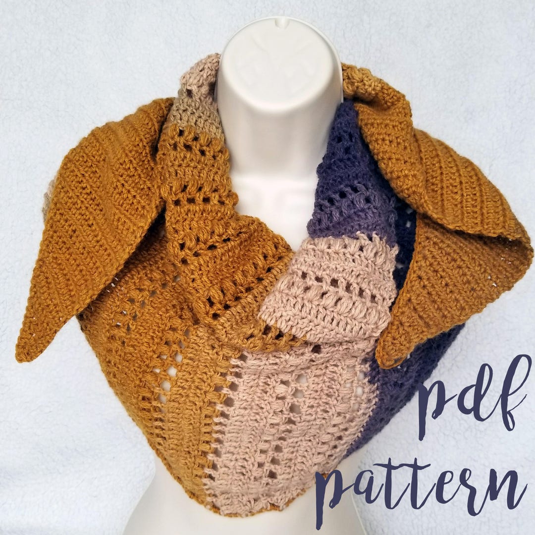 Crochet Triangle Scarf Pattern – Easy Textured Shawl (PDF Pattern) - Etsy