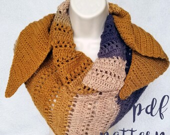 Crochet Triangle Scarf Pattern – Easy Textured Shawl (PDF Pattern)