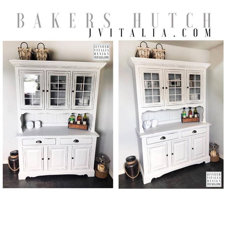 Hand Painted Rustic Farmhouse Cottage Bakers Hutch Etsy