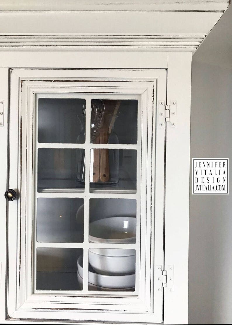 Hand Painted Rustic Farmhouse Cottage Bakers Hutch Etsy