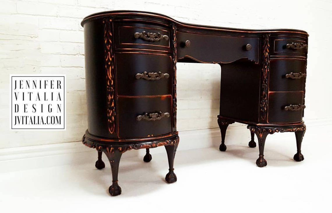 Vintage Makeup Vanity Queen Anne French Antique Vanity Etsy