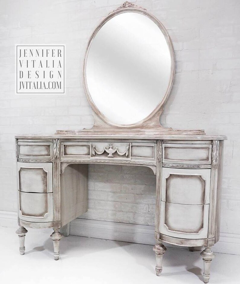 Vintage Makeup Vanity Queen Anne French Antique Vanity Etsy